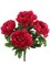 20" Burgundy Artificial Peony Bushes - 12-Pack, 5 Silk Flowers with Lush Foliage, Home Décor - Ideal for Arrangements, Events - Rich Seasonal Charm, Floral Home by Artificial Flowers